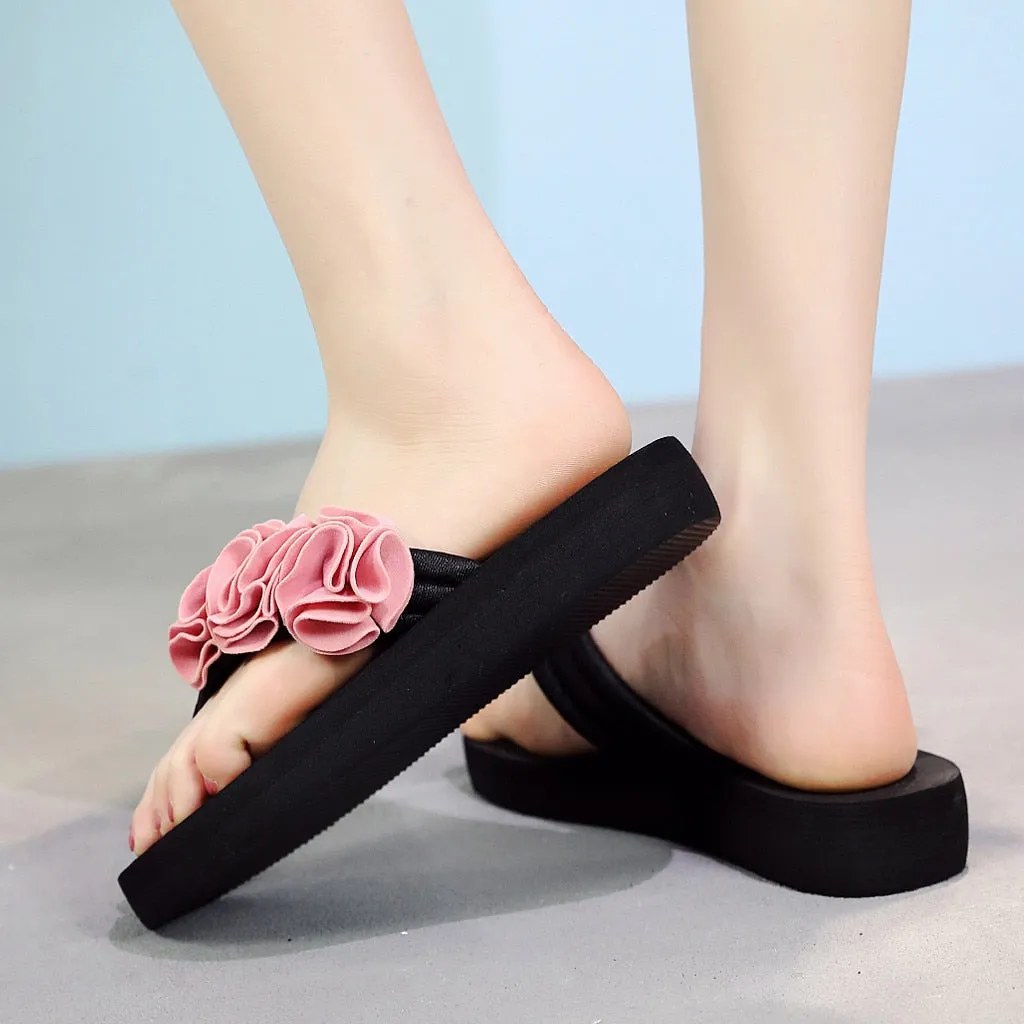 Flower Clip Toe Flip Flops Woman Casual Slippers