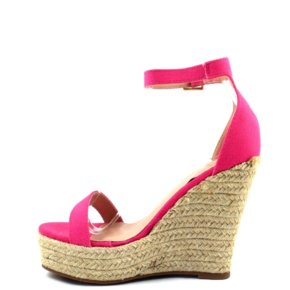 Forever Open Toe Ankle Strap Platform Espadrille Rope Wedges - Damita 16
