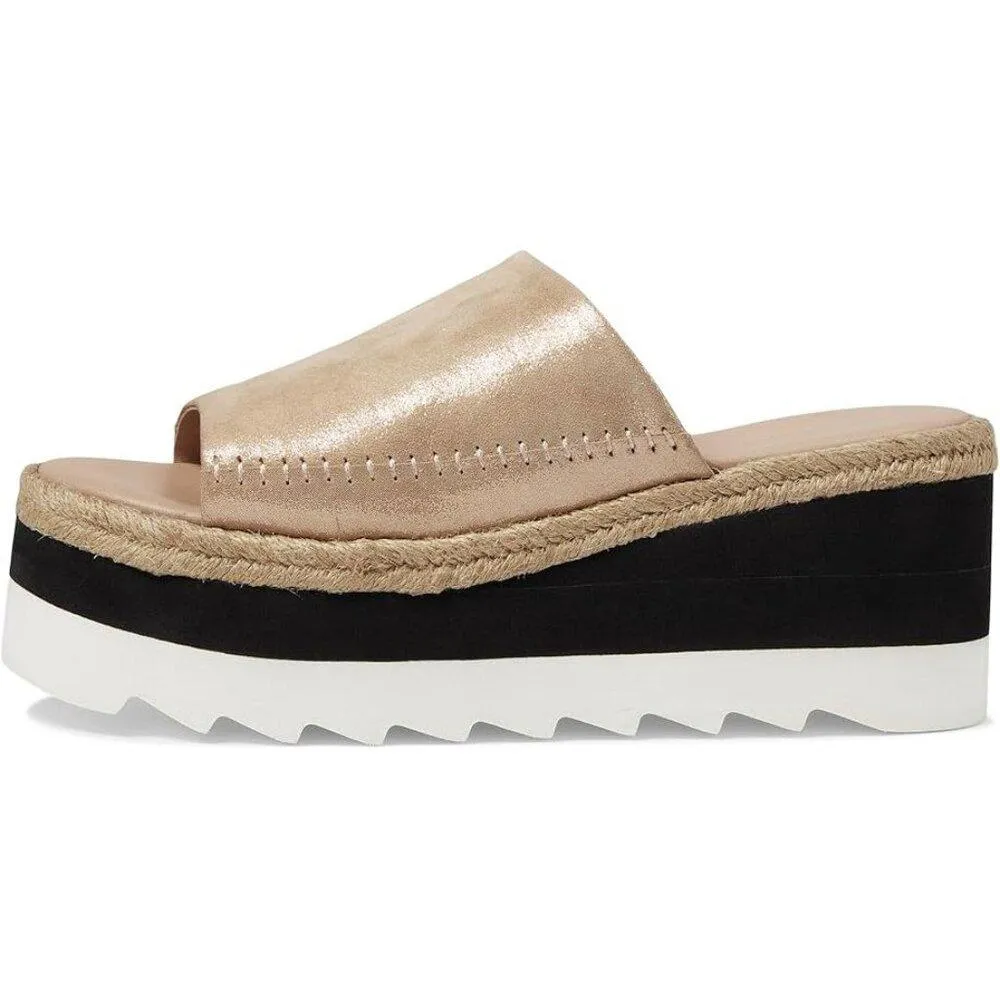 Free People Sandals Santorini Rose Gold Leather Platform Slides