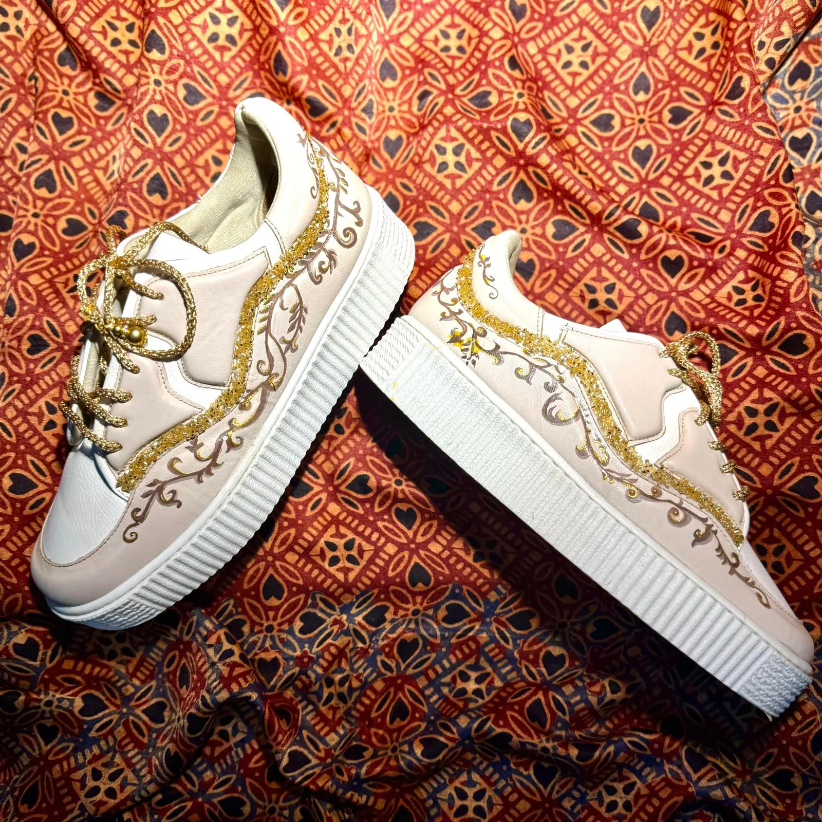 GOLD BEADS BRIDAL SNEAKERS
