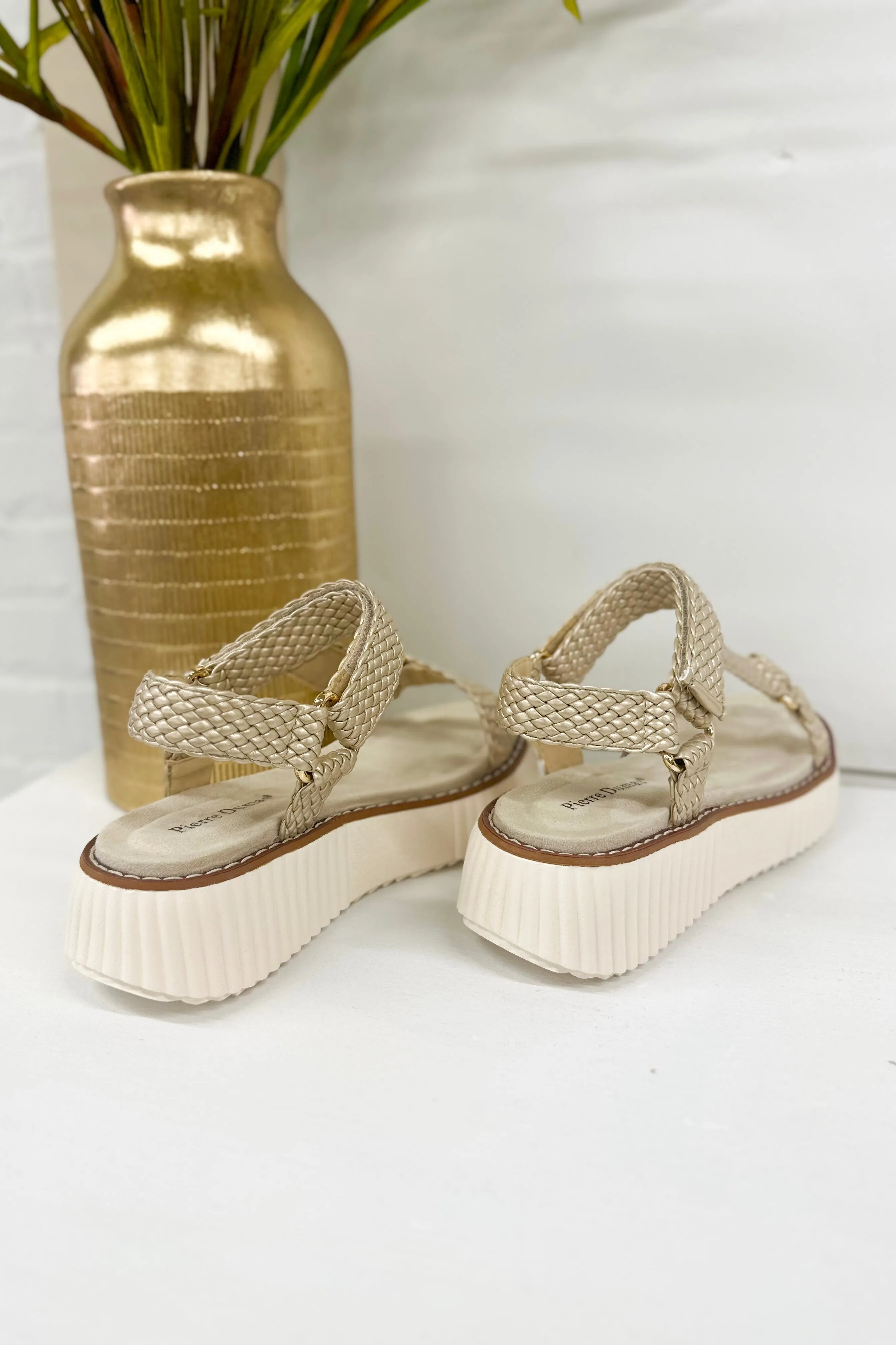 Gold Braided Platform Sandal