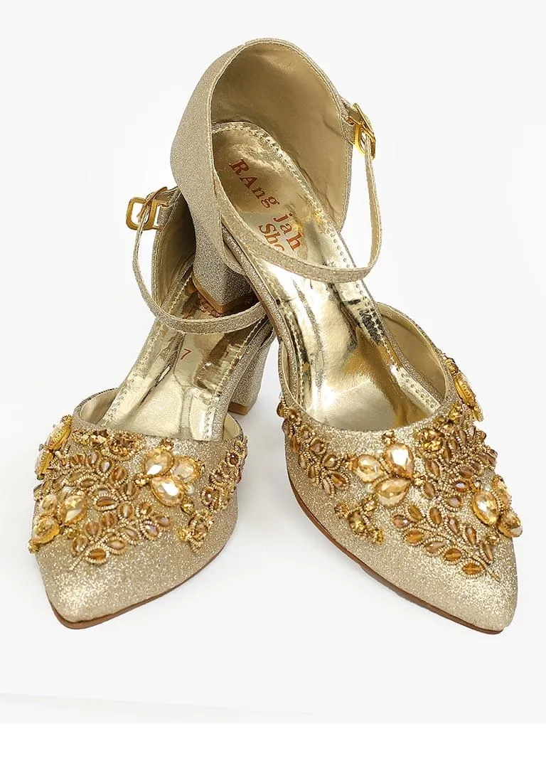 Golden Color Back Close Shoe-RS17