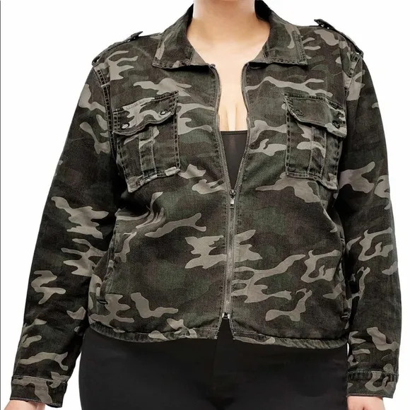 Good American Camo Military Jacket Plus 0/0 or 0X
