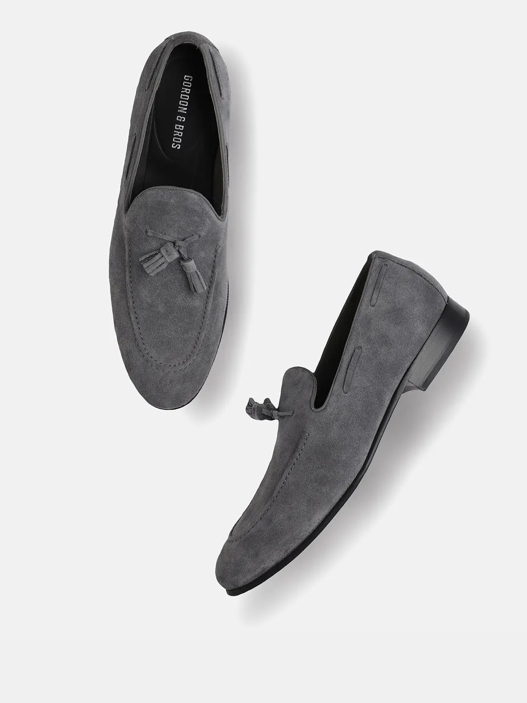 Gordon And Bros Suede Ash Men Tassel Loafer