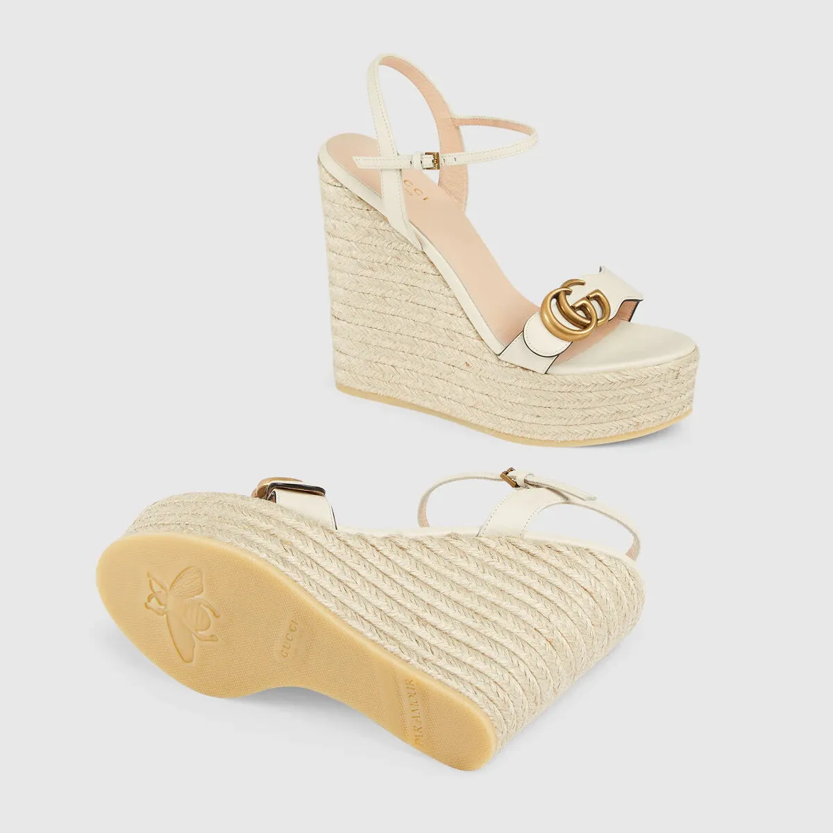 GUCCI Women's leather platform espadrille