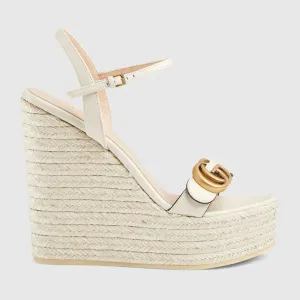 GUCCI Women's leather platform espadrille