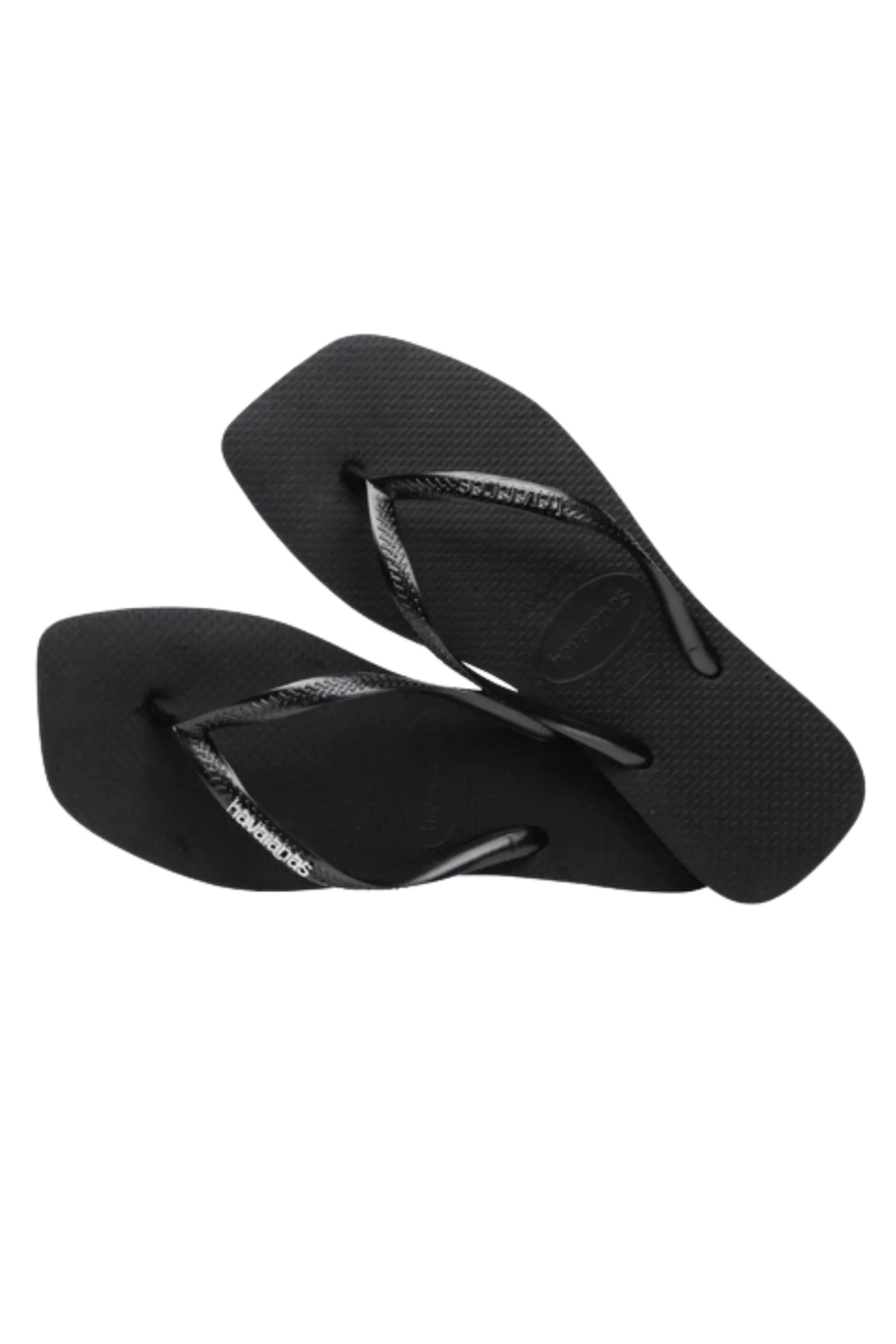 Havaianas - Flip flops - Black/Silver - Slim square logo metallic FC sss