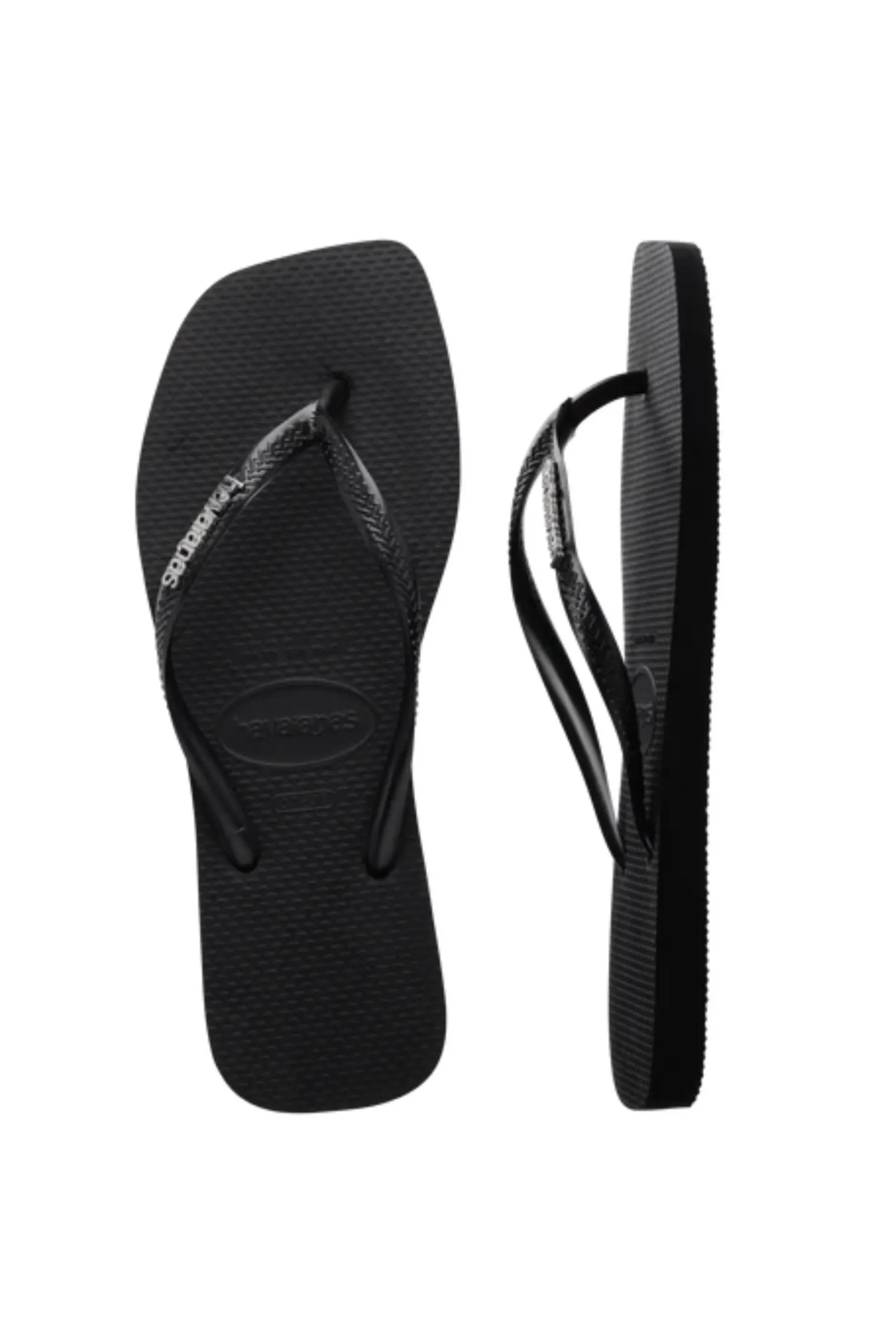 Havaianas - Flip flops - Black/Silver - Slim square logo metallic FC sss
