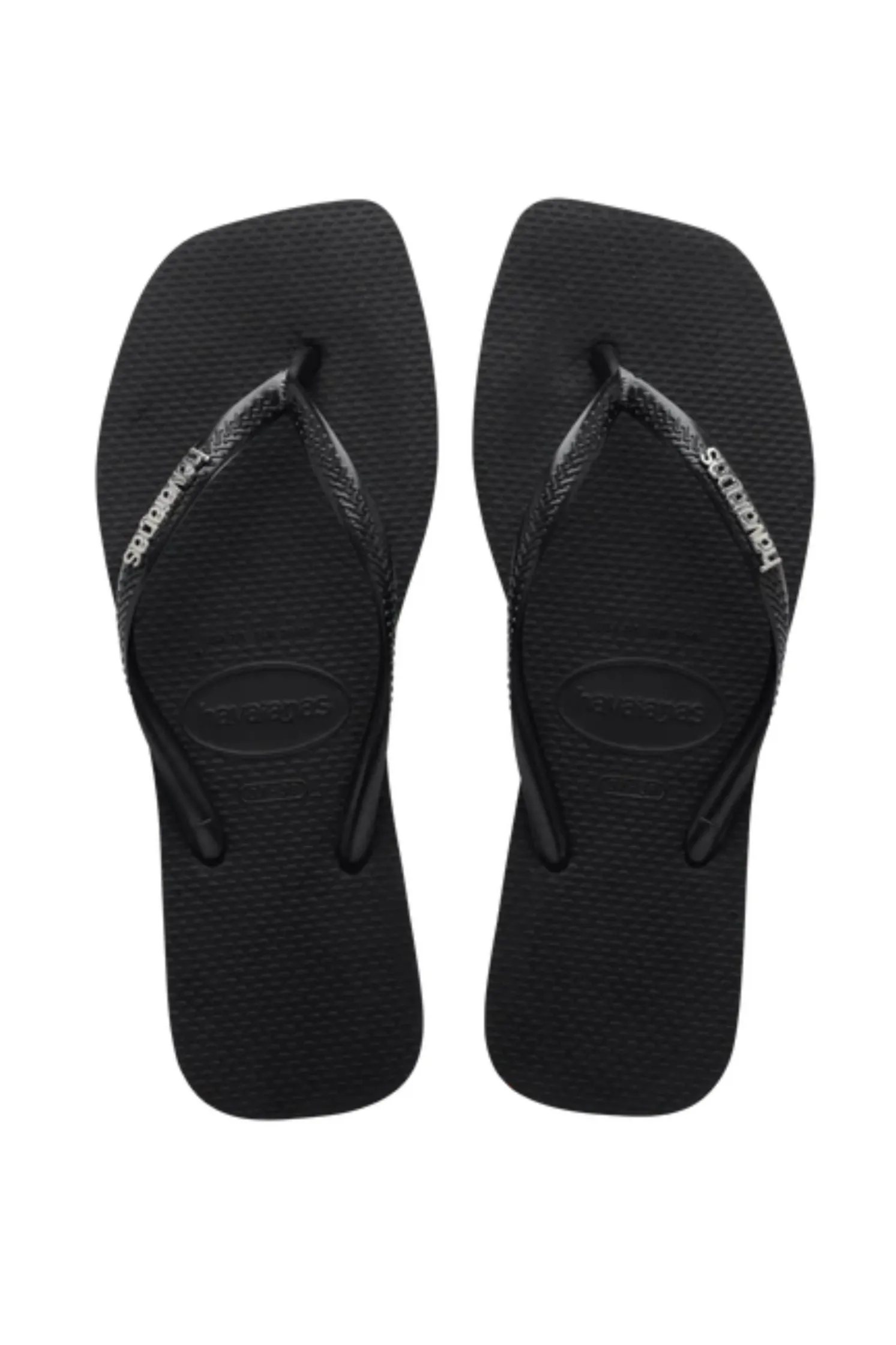 Havaianas - Flip flops - Black/Silver - Slim square logo metallic FC sss