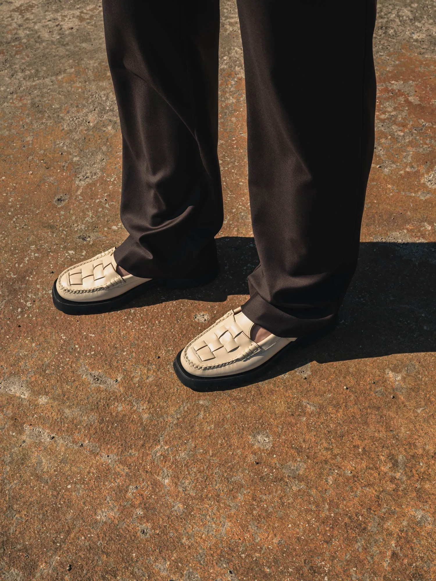 Hereu Soller Custard Sport Tread Sole T-Bar Loafer
