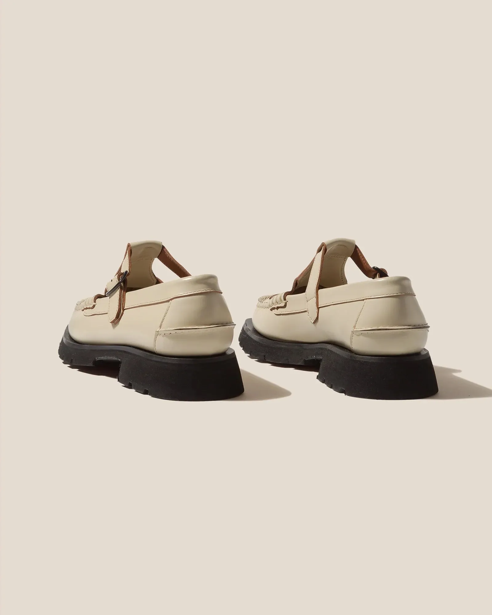 Hereu Soller Custard Sport Tread Sole T-Bar Loafer