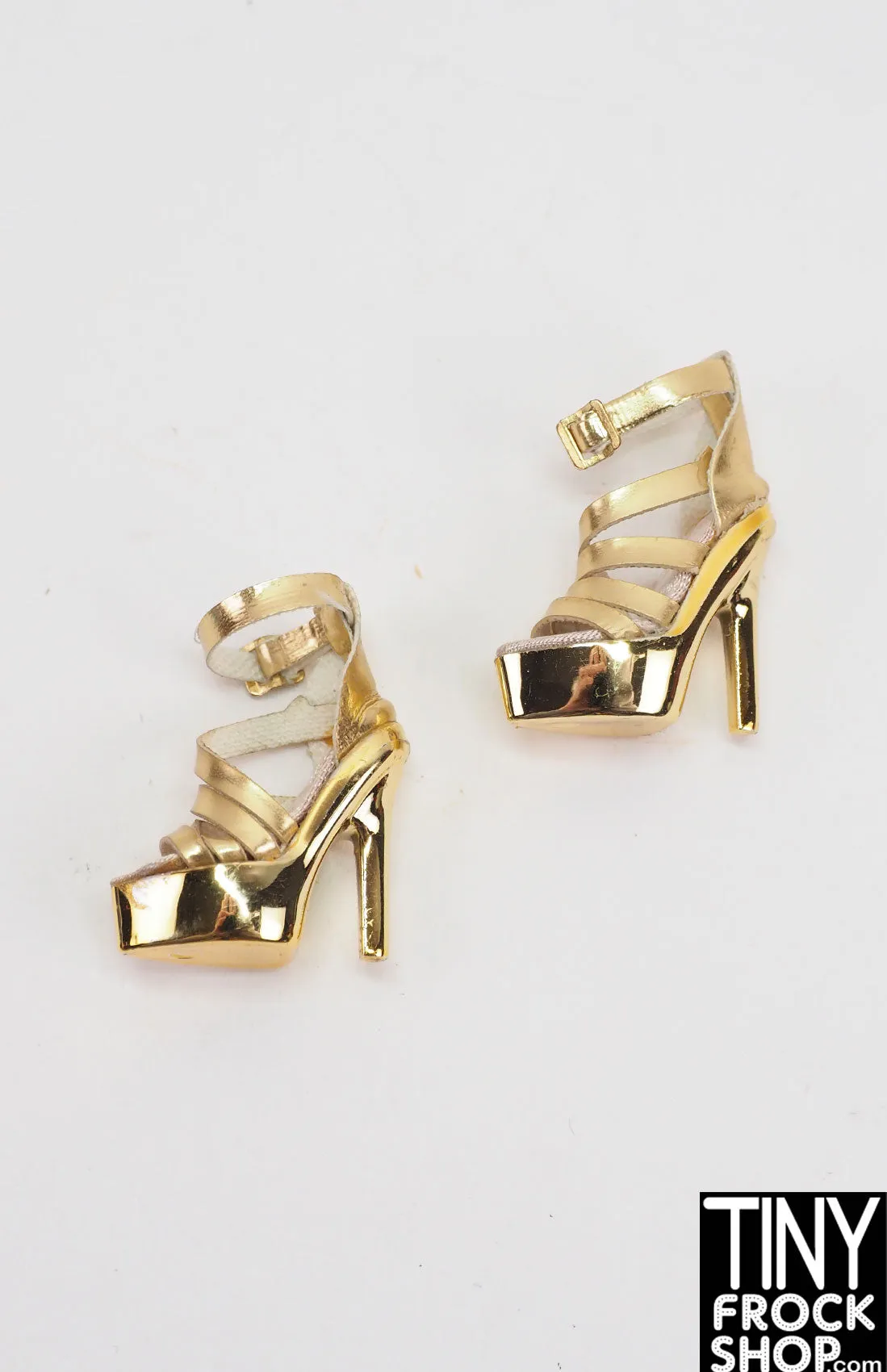 Integrity Gold Strappy Platform Heels
