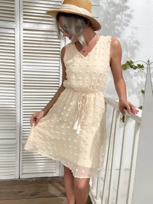Jema Swiss Dot Mini Dress - Apricot