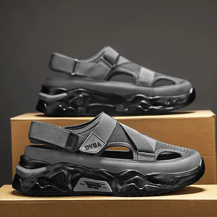 JUMP Men's Summer Mesh Breathable Sandals(BLACK)