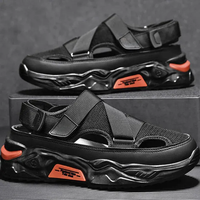 JUMP Men's Summer Mesh Breathable Sandals(BLACK)