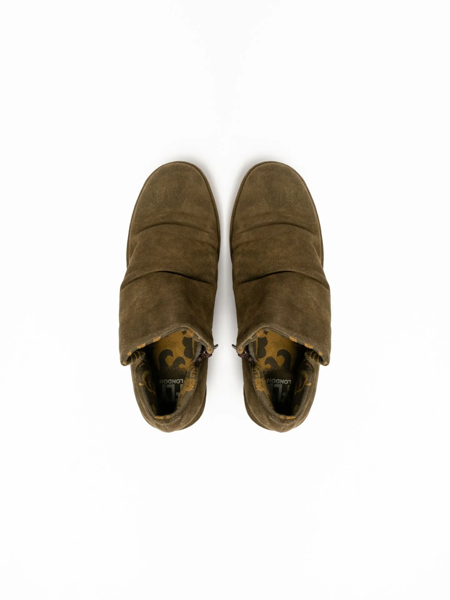 Khaki Zip Up Ankle Boots
