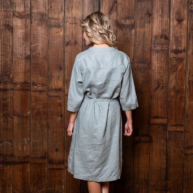 Kingsley Heath V-Notch Linen Dress Ilala