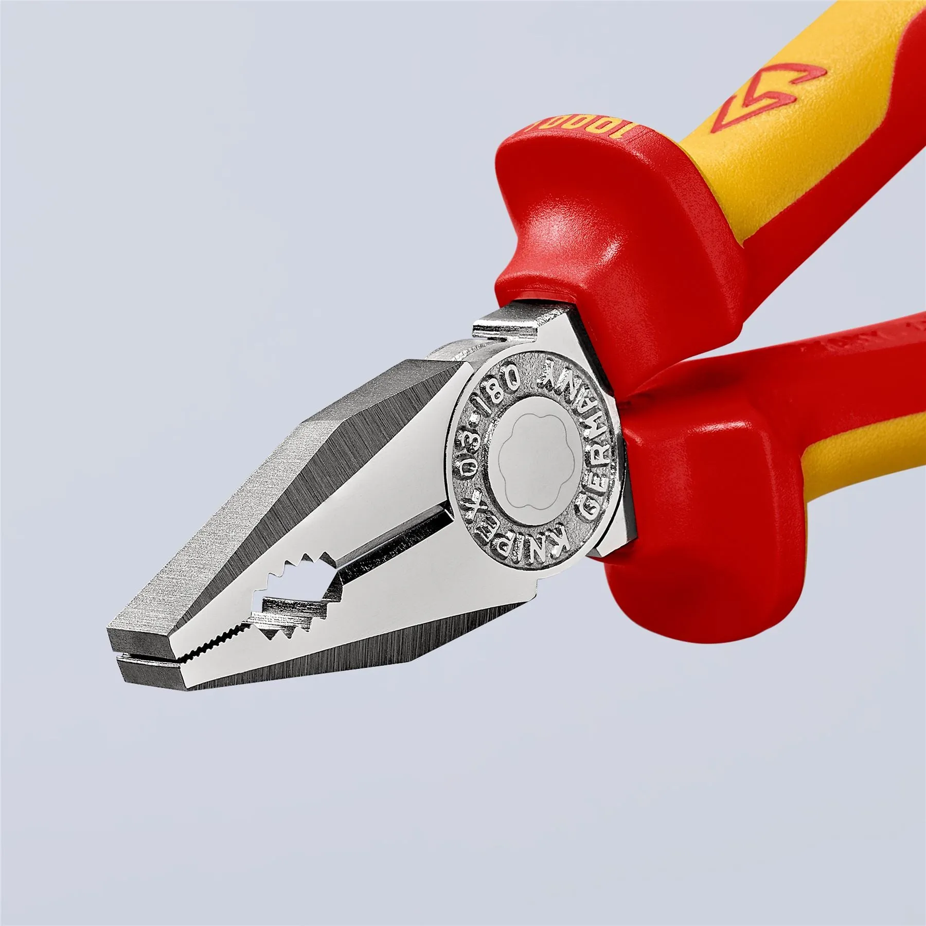 KNIPEX Combination Pliers 180mm VDE Chrome Multi Component Grips with Tether Point 03 06 180 T BK