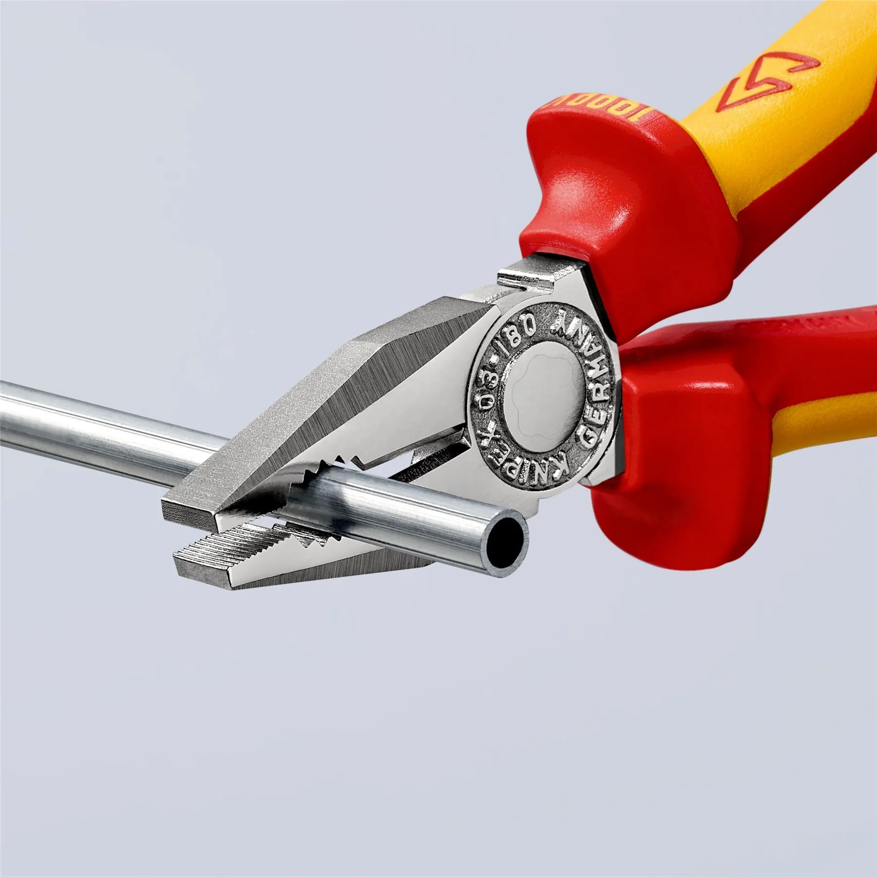 KNIPEX Combination Pliers 180mm VDE Chrome Multi Component Grips with Tether Point 03 06 180 T BK