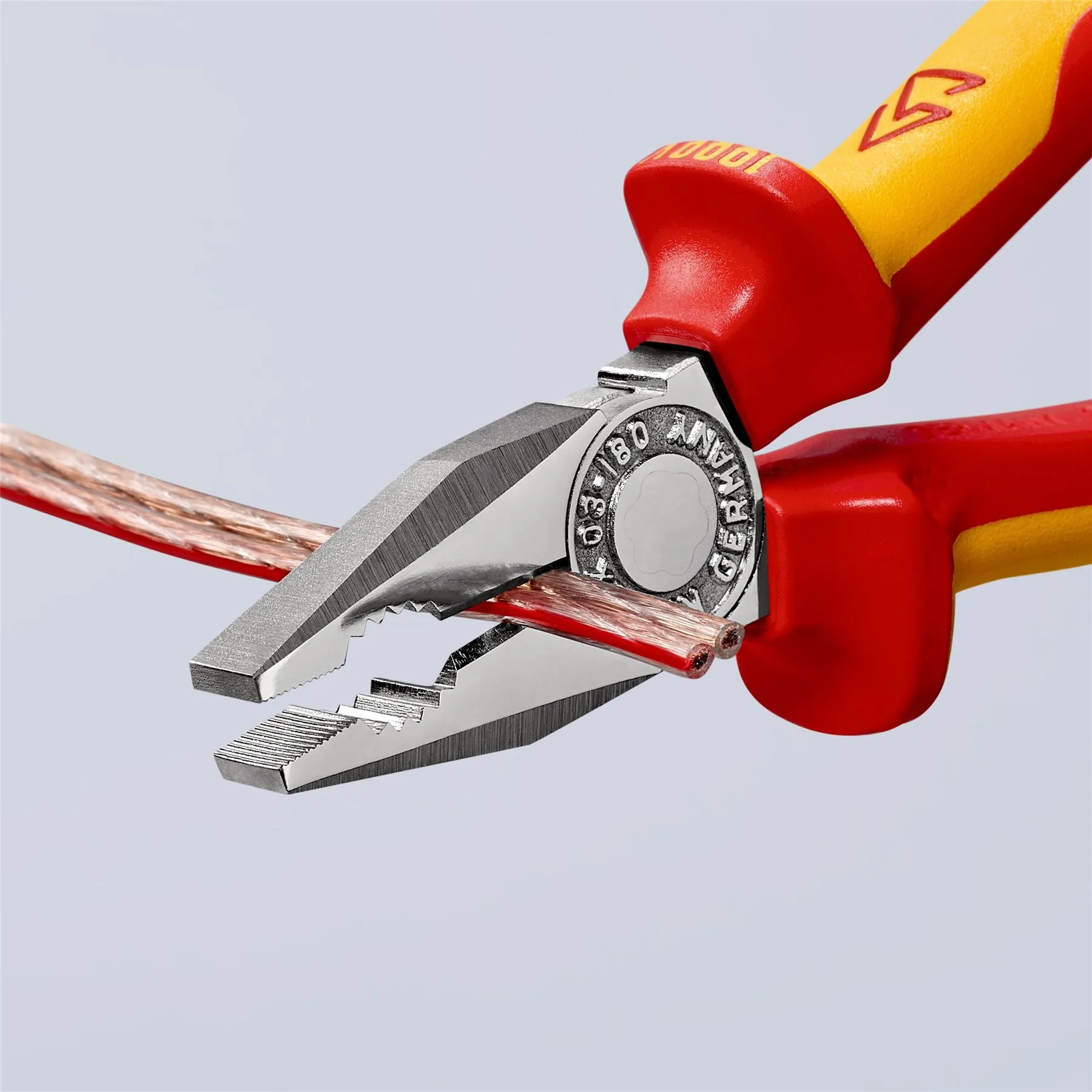 KNIPEX Combination Pliers 180mm VDE Chrome Multi Component Grips with Tether Point 03 06 180 T BK