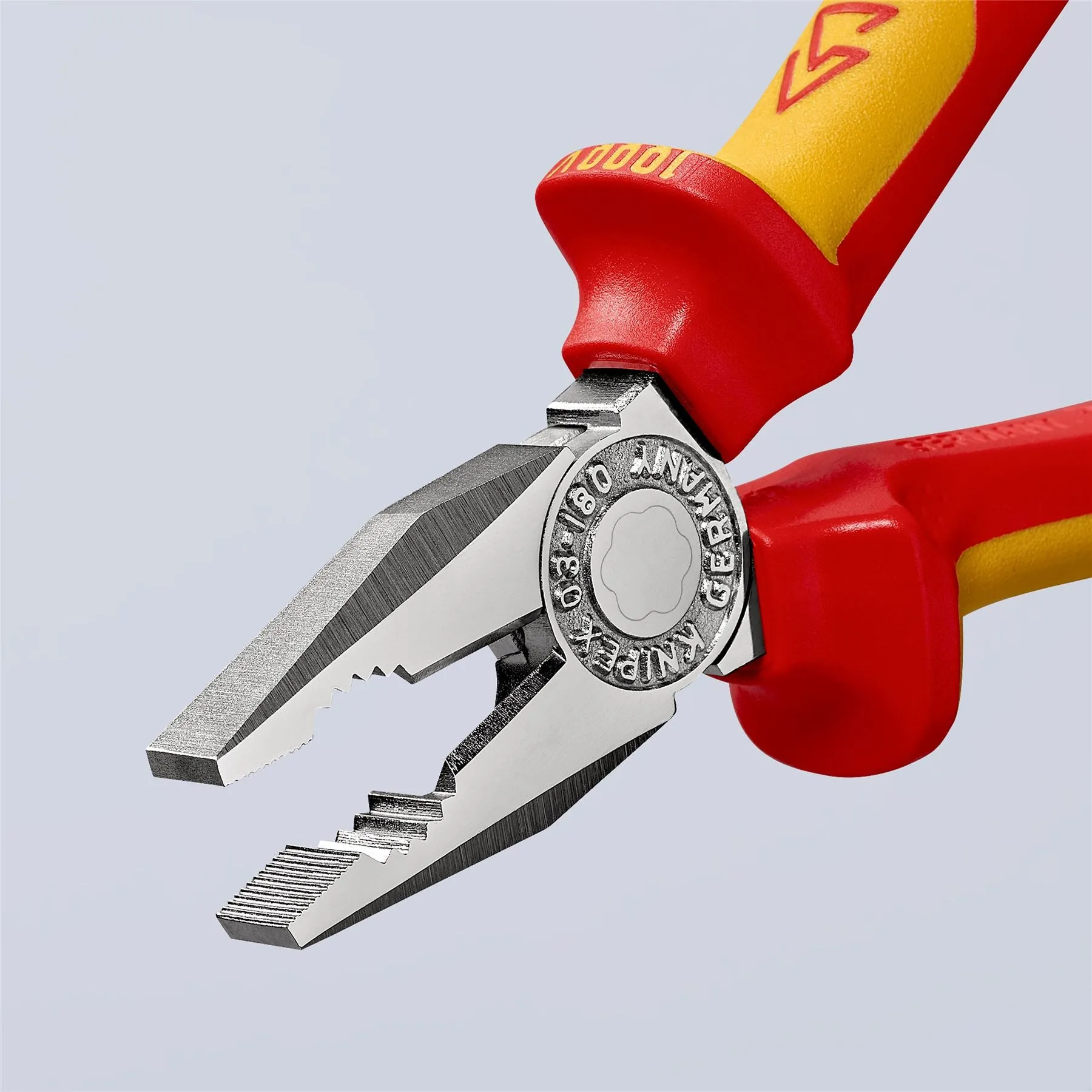 KNIPEX Combination Pliers 180mm VDE Chrome Multi Component Grips with Tether Point 03 06 180 T BK