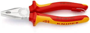 KNIPEX Combination Pliers 180mm VDE Chrome Multi Component Grips with Tether Point 03 06 180 T BK
