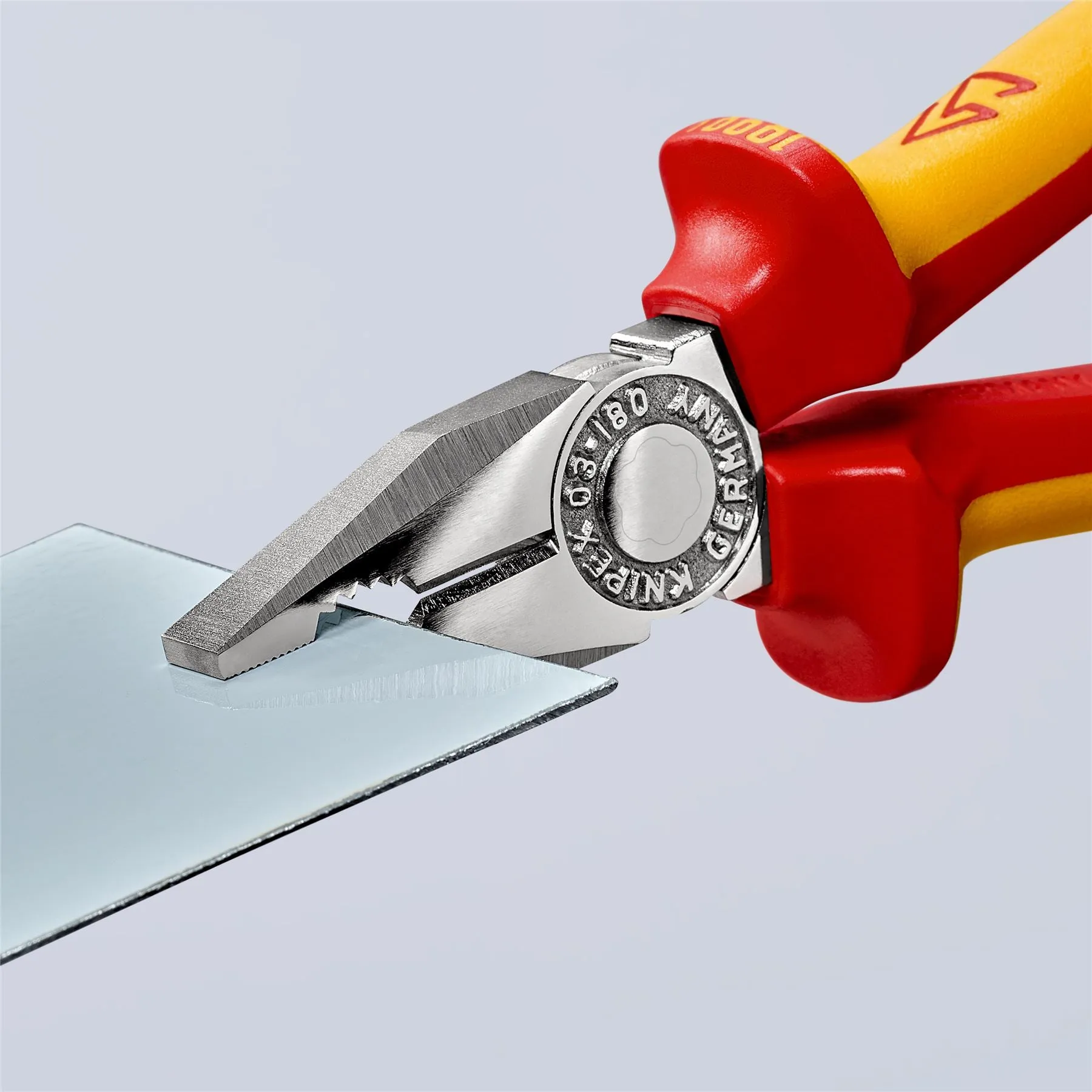 KNIPEX Combination Pliers 180mm VDE Chrome Multi Component Grips with Tether Point 03 06 180 T BK