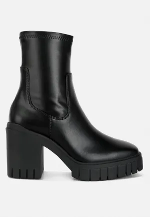 Kokum Faux Leather Platform Ankle Boots By Ruw