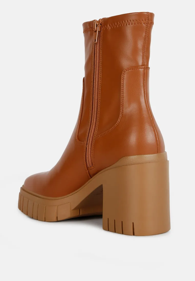 Kokum Faux Leather Platform Ankle Boots By Ruw