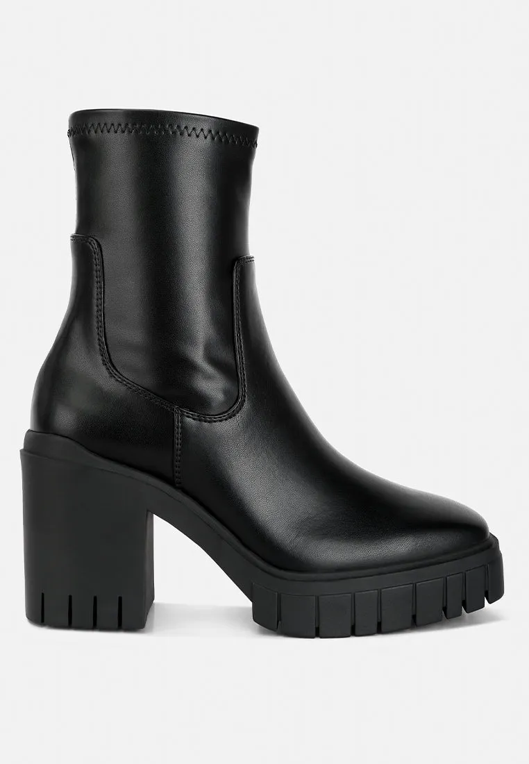 Kokum Faux Leather Platform Ankle Boots By Ruw