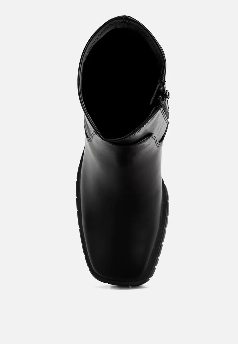 Kokum Faux Leather Platform Ankle Boots By Ruw