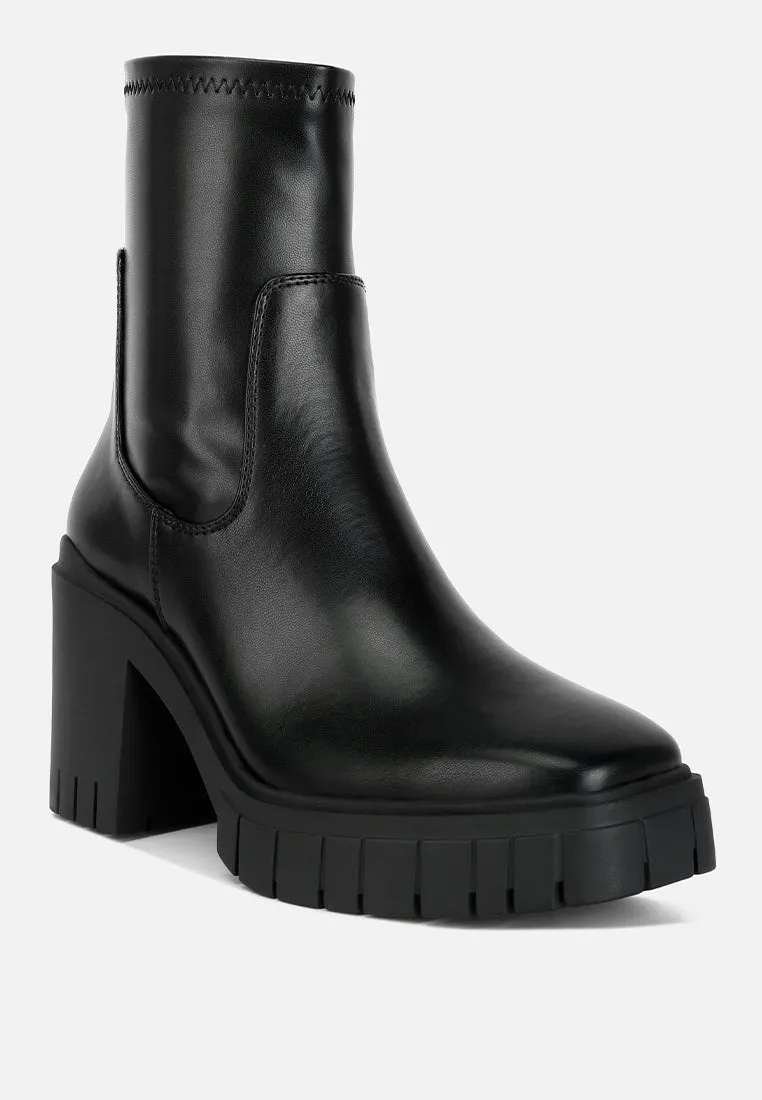 Kokum Faux Leather Platform Ankle Boots By Ruw