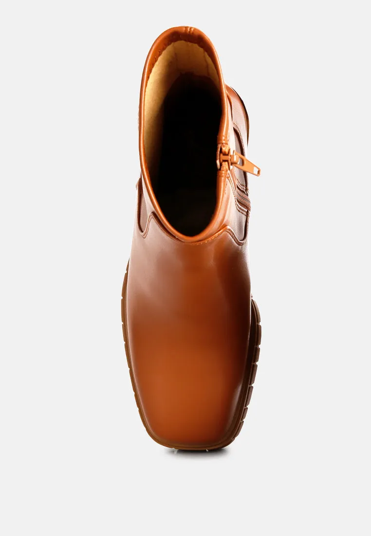 Kokum Faux Leather Platform Ankle Boots By Ruw