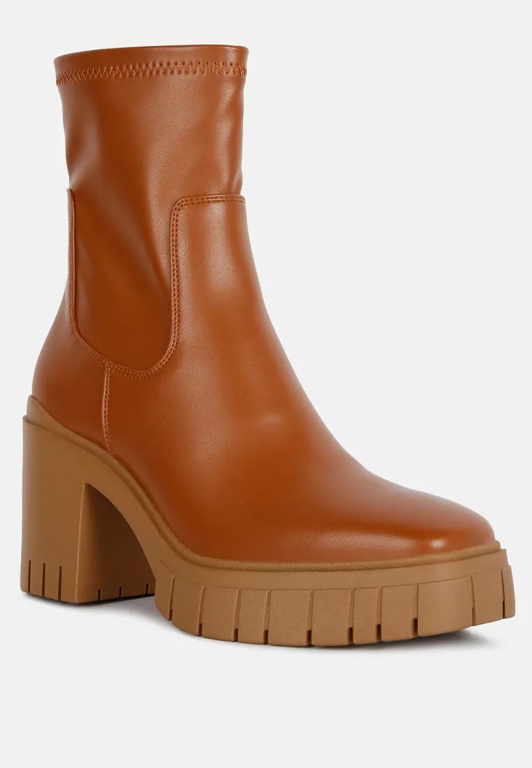 Kokum Faux Leather Platform Ankle Boots By Ruw