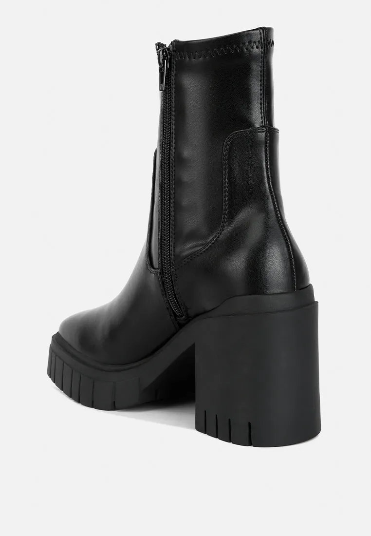 Kokum Faux Leather Platform Ankle Boots By Ruw