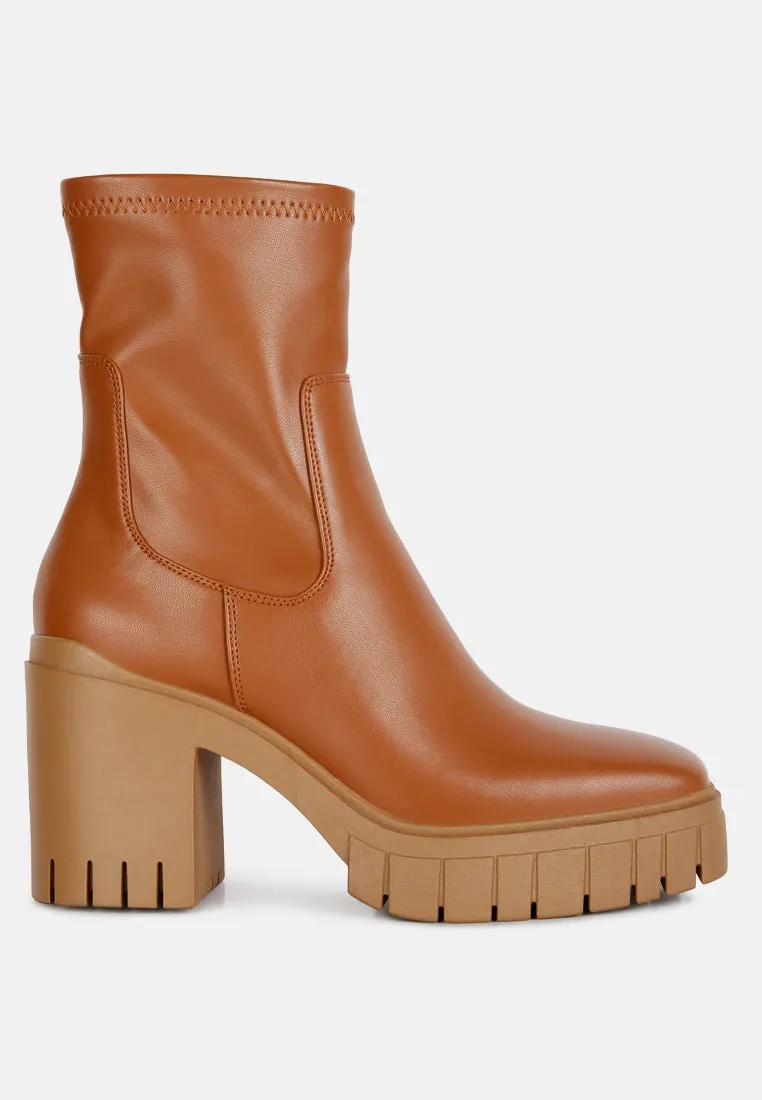 Kokum Faux Leather Platform Ankle Boots By Ruw