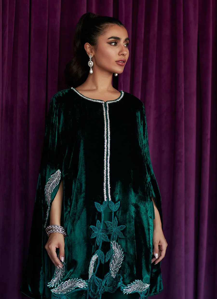 KRISTIN EMERALD CAPE - Velvet Stardust by Farah Talib Aziz