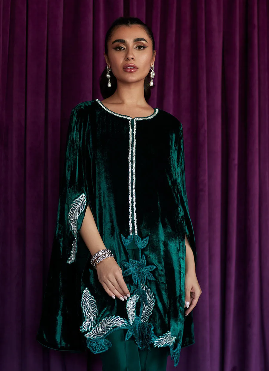KRISTIN EMERALD CAPE - Velvet Stardust by Farah Talib Aziz