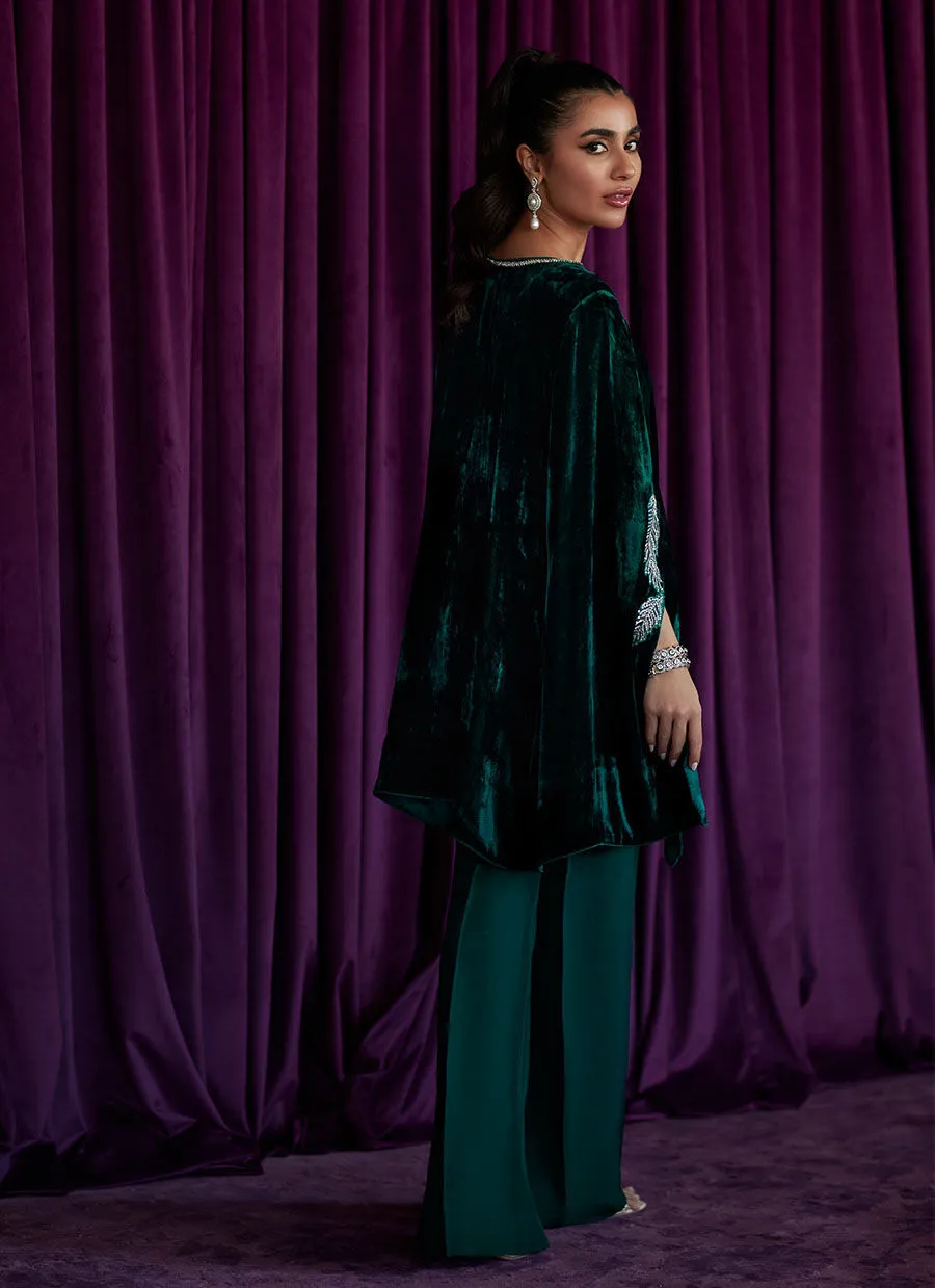 KRISTIN EMERALD CAPE - Velvet Stardust by Farah Talib Aziz