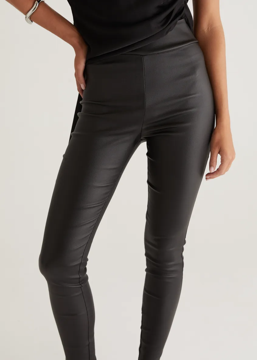 Kyrie Leather Look Pant - Black