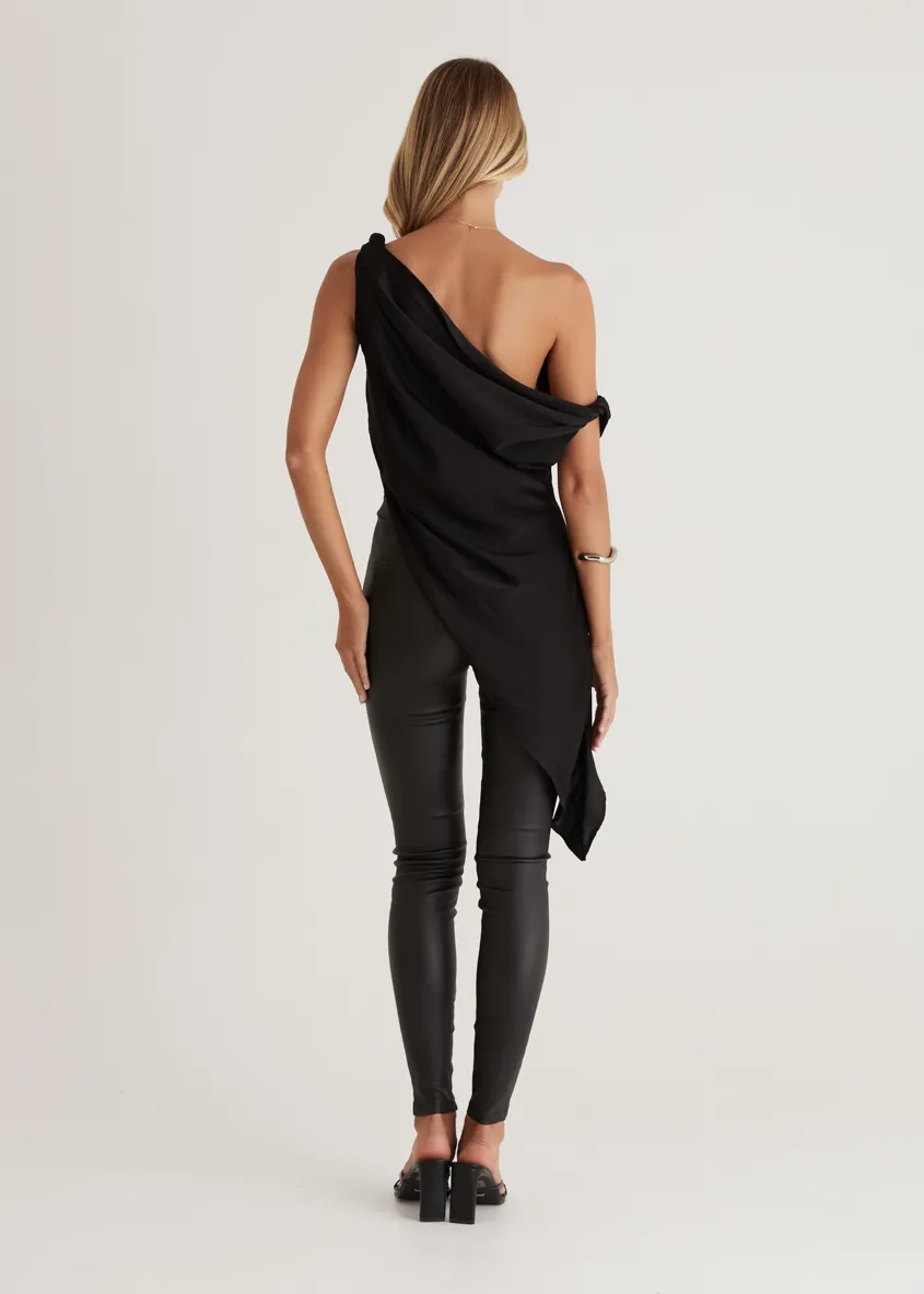Kyrie Leather Look Pant - Black