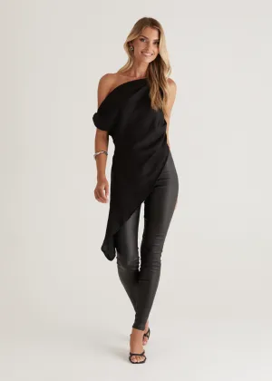 Kyrie Leather Look Pant - Black
