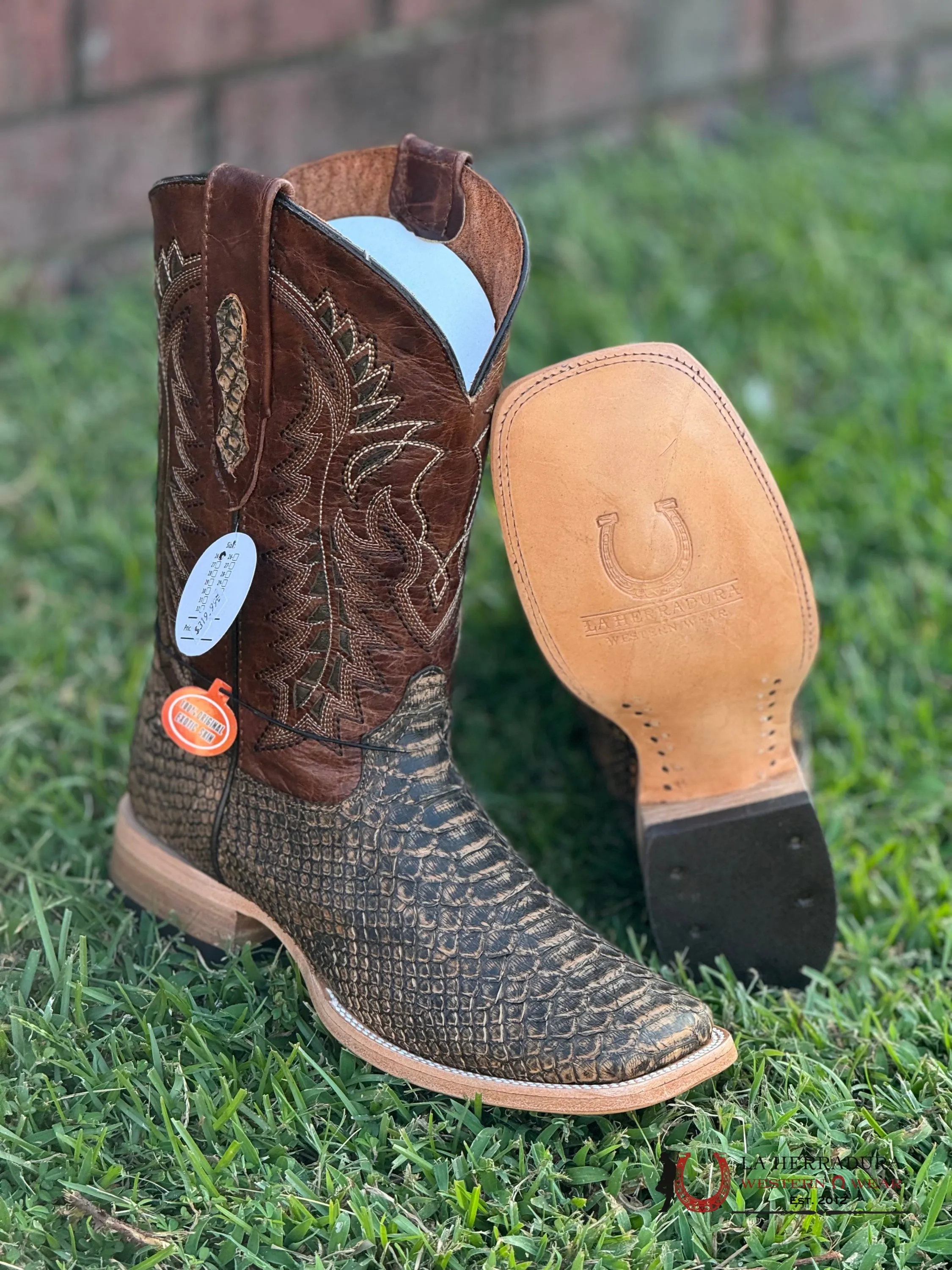 LA HERRADURA WESTERN WEAR PYTHON UMBER APACHE BOOTS - 5100