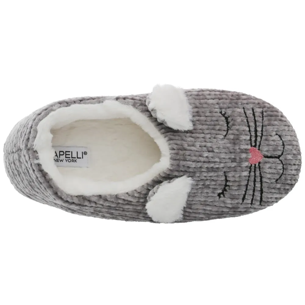 Ladies Cat Chenille Clog Slipper