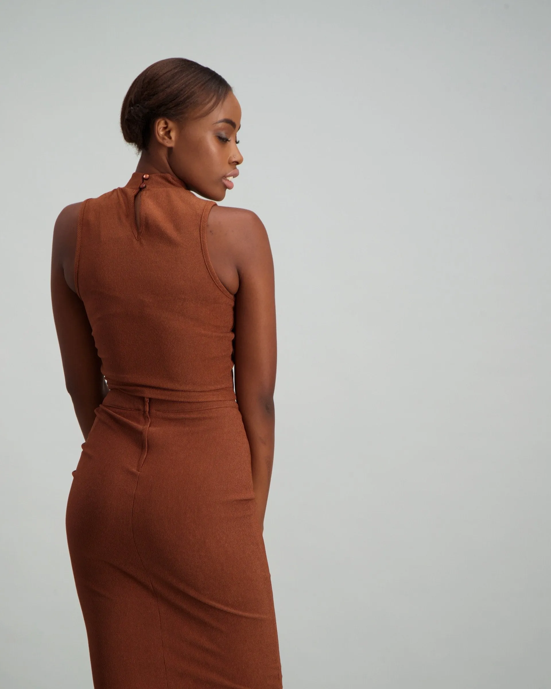Ladies Turtle Neck Top - Rust
