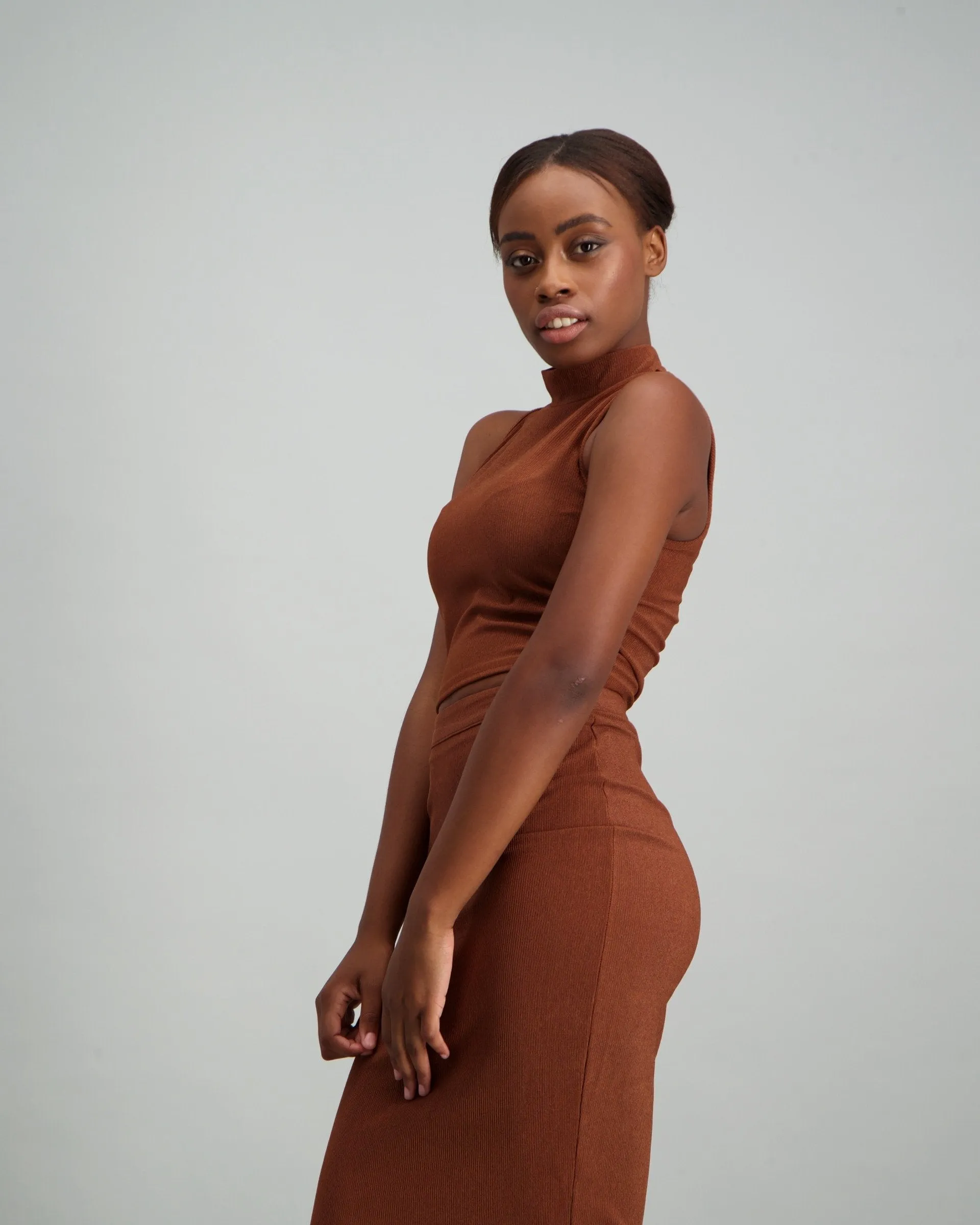 Ladies Turtle Neck Top - Rust