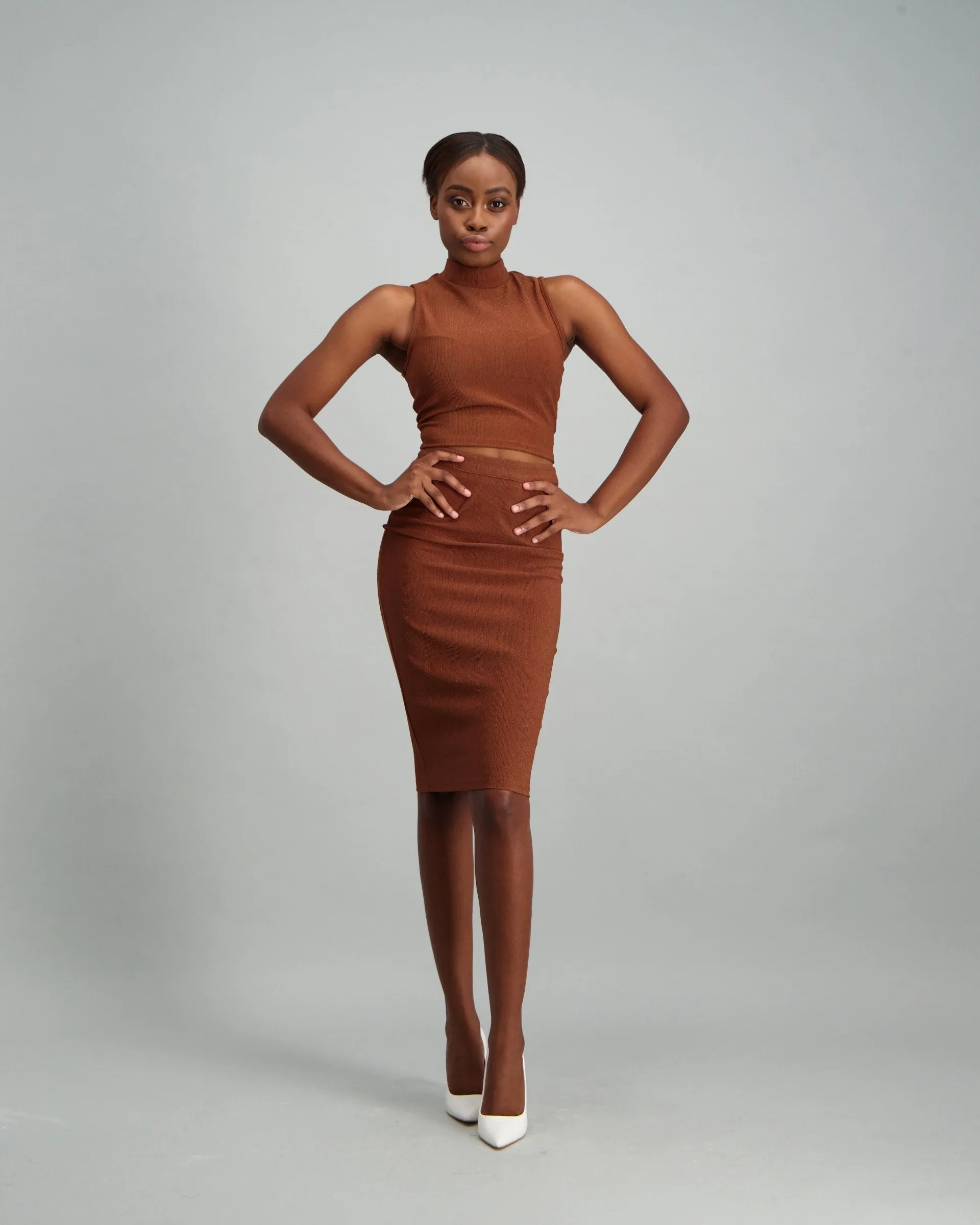 Ladies Turtle Neck Top - Rust