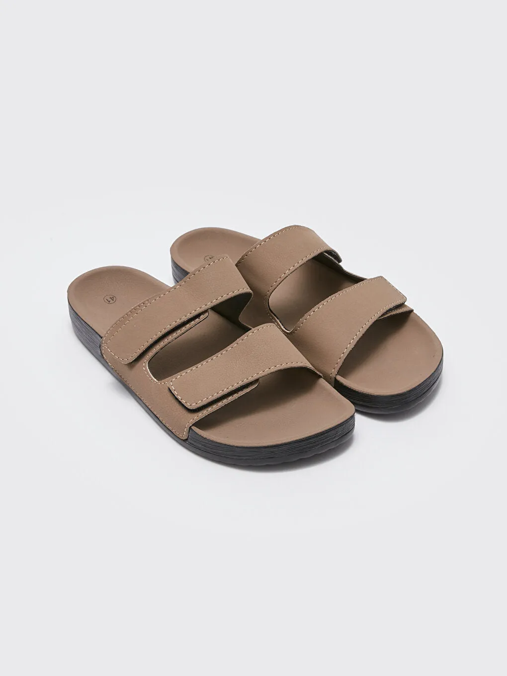 Leather Look Velcro Men's Slippers