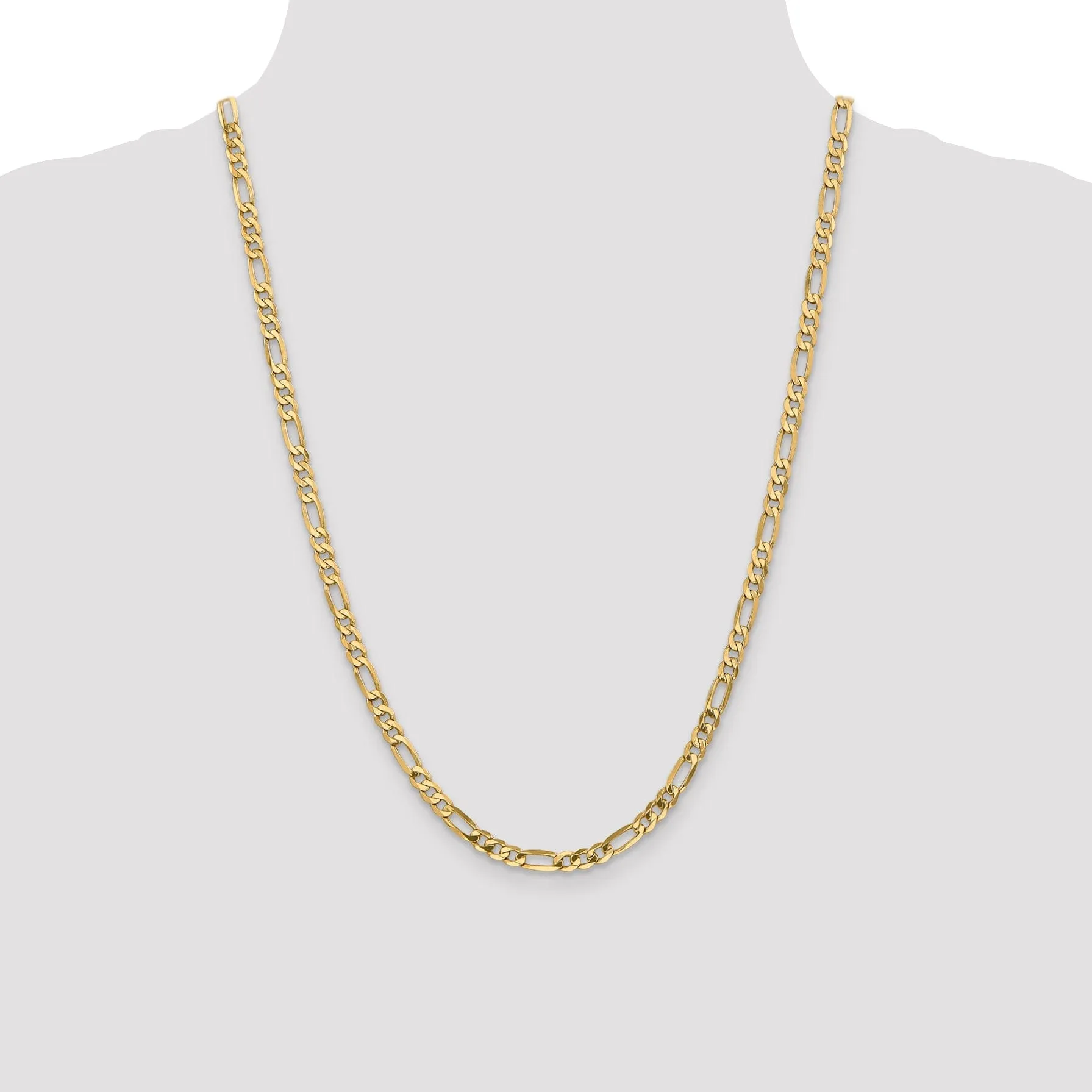 Leslie 14k Yellow Gold 4.75mm Flat Figaro Chain