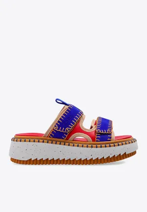 Lilli Leather Flatform Slides